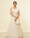 Dark Cream Sequinned Diamond Patterned Lehenga